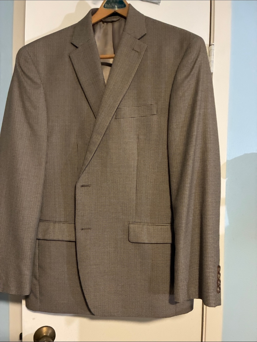 Lauren by Ralph Lauren Taupe Houndstooth Sport Coat